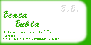 beata bubla business card